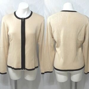 NWT Evie Knitted Zip-Up Cardigan Top Large Long Sleeve Cozy Chic Layering